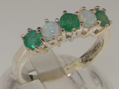 Emerald and deals opal eternity rings